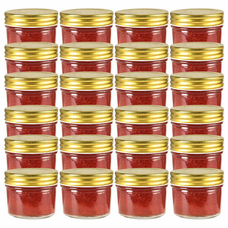 Vidaxl jampotten met goudkleurige deksels 24 st 110 ml glas