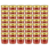 Vidaxl jam jars with gold -colored lids 48 pcs 110 ml of glass