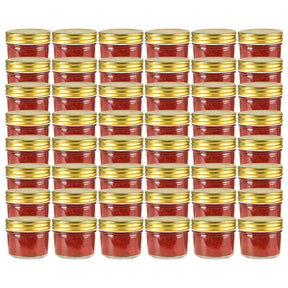 Vidaxl jampotten met goudkleurige deksels 48 st 110 ml glas