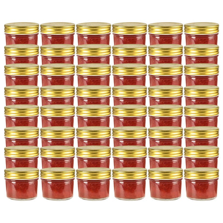 Vidaxl jampotten met goudkleurige deksels 48 st 110 ml glas