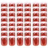 Vidaxl Jam -krukker med røde låg 48 pcs 230 ml glas