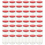 Jares de mermelada de Vidaxl con tapas rojas 48 PCS 230 ml de vidrio