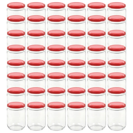 Vidaxl jampotten met rode deksels 48 st 230 ml glas