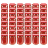 Jares de mermelada de Vidaxl con tapas rojas 48 PCS 230 ml de vidrio