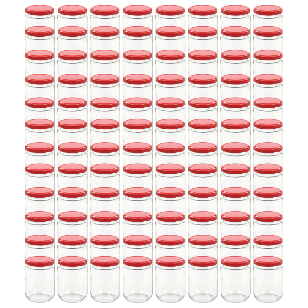 Vidaxl jam jars with red lids 96 st 230 ml glass