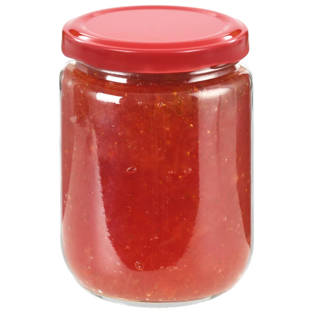 Vidaxl jam jars with red lids 96 st 230 ml glass