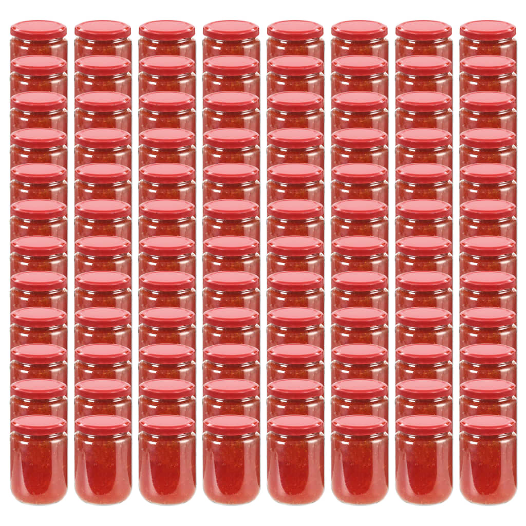 Vidaxl jam jars with red lids 96 st 230 ml glass