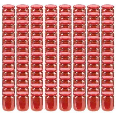 Vidaxl jampotten met rode deksels 96 st 230 ml glas