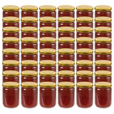 Vidaxl jam jars with gold -colored lids 48 pcs 230 ml of glass