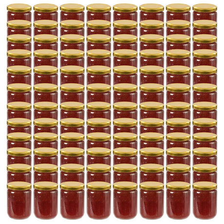 Vidaxl jampotten met goudkleurige deksels 96 st 230 ml glas
