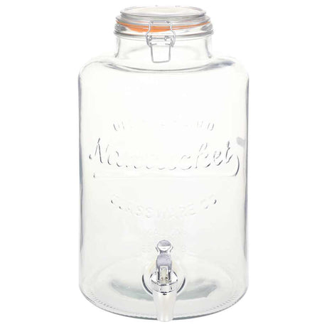 Vidaxl waterdispenser xxl met kraan 8 l glas transparant