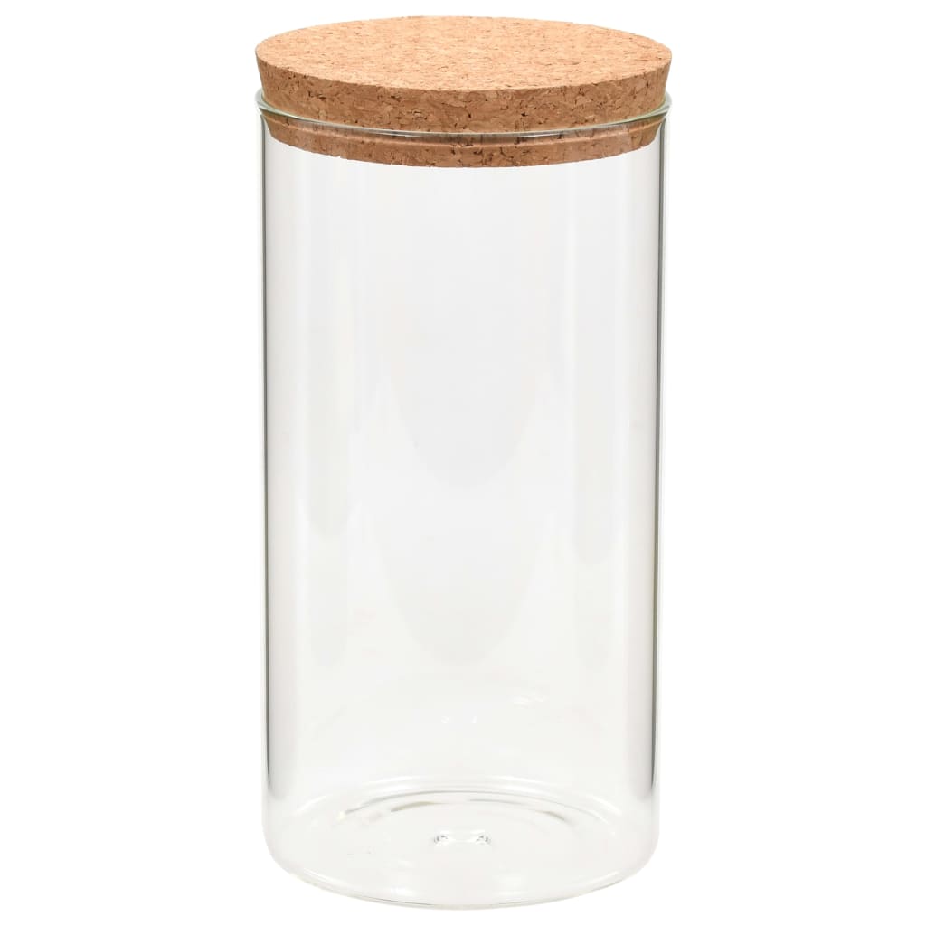 Vidaxl Storage pots with cork lid 6 st 1100 ml glass