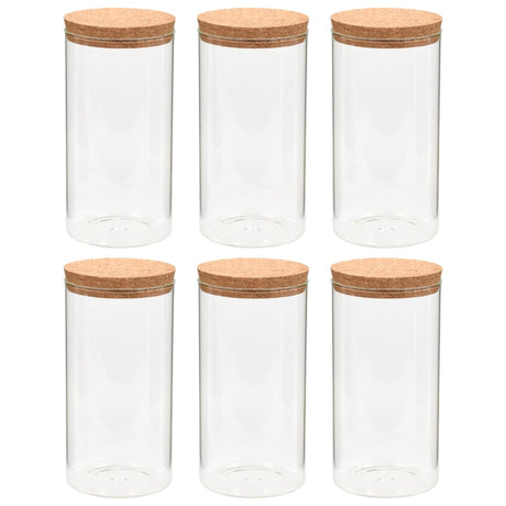 Vidaxl opbergpotten met kurken deksel 6 st 1400 ml glas