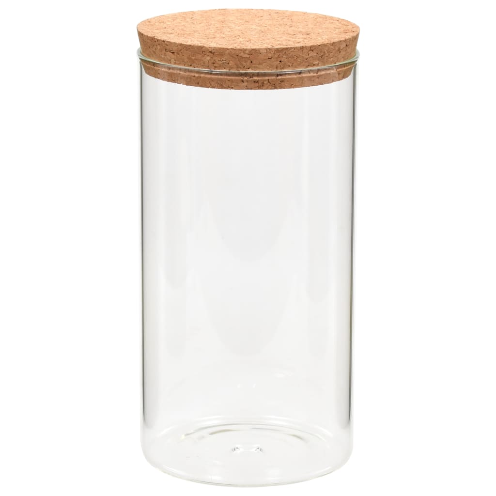 VIDAXL POTS MOTORE CON LID Cork 6 ST 1400 ml di vetro