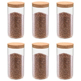 VIDAXL POTS MOTORE CON LID Cork 6 ST 1400 ml di vetro