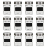 Vidaxl Storage pots with stickers 12 st 300 ml