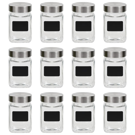Vidaxl opbergpotten met stickers 12 st 300 ml