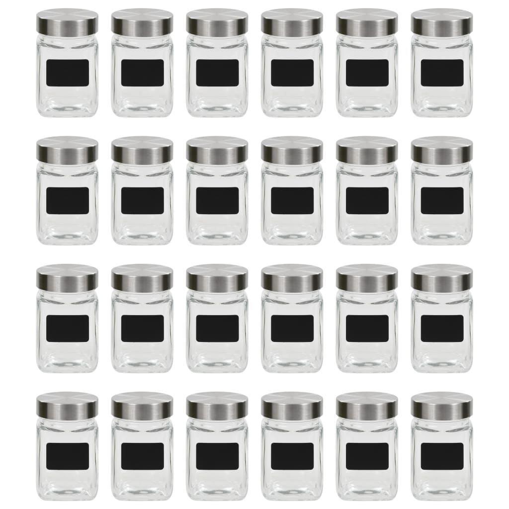 Vidaxl Storage pots with stickers 24 st 300 ml