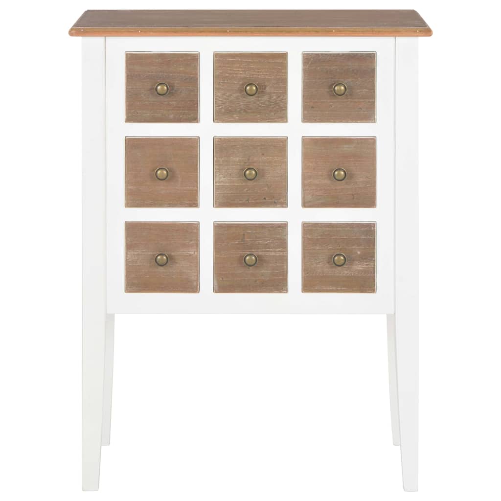 Vidaxl dressoir 54x30x80 cm massief hout wit