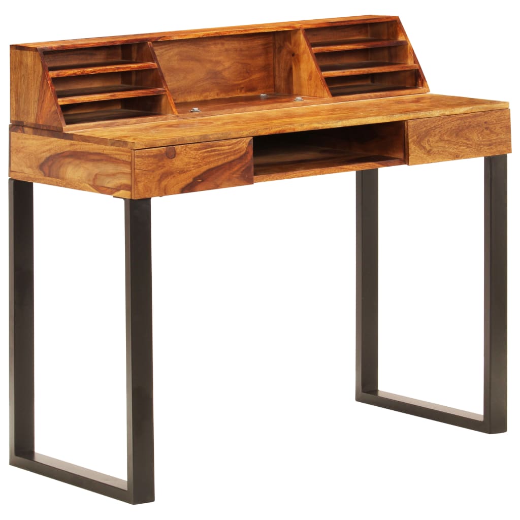 Vidaxl bureau 110x50x94 cm massief acaciahout en staal