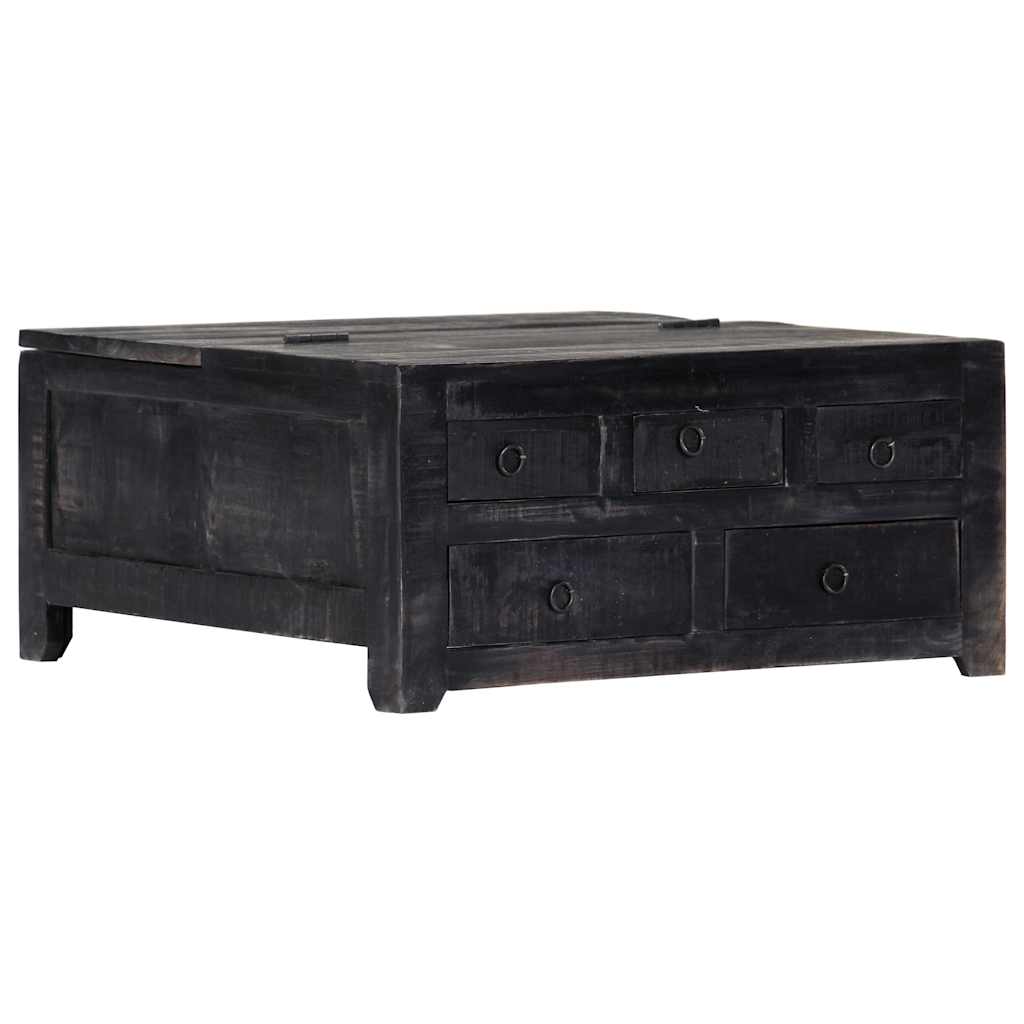 Vidaxl salontafel 65x65x30 cm massief mangohout zwart
