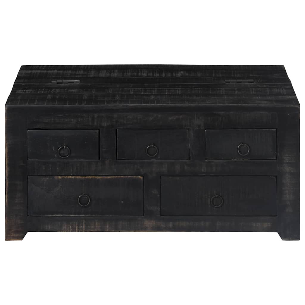 Vidaxl salontafel 65x65x30 cm massief mangohout zwart