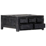 Vidaxl salontafel 65x65x30 cm massief mangohout zwart
