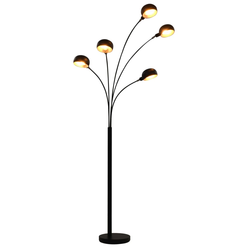 Vidaxl -lampe stående 5xe14 200 cm svart og gull