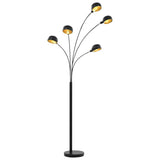 BIDAXL -lampa Standing 5xe14 200 cm svart och guld