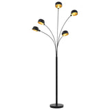 BIDAXL -lampa Standing 5xe14 200 cm svart och guld