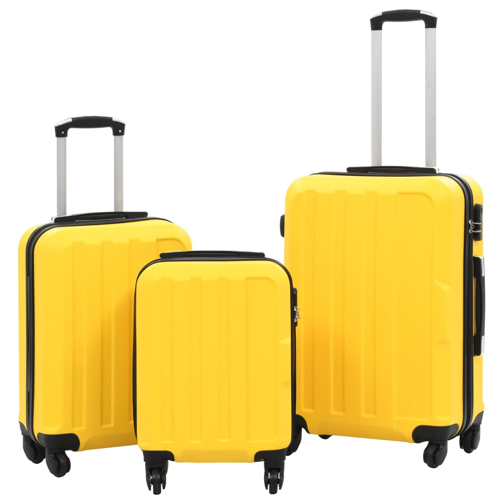 Vidaxl 3-part hard luggage set yellow