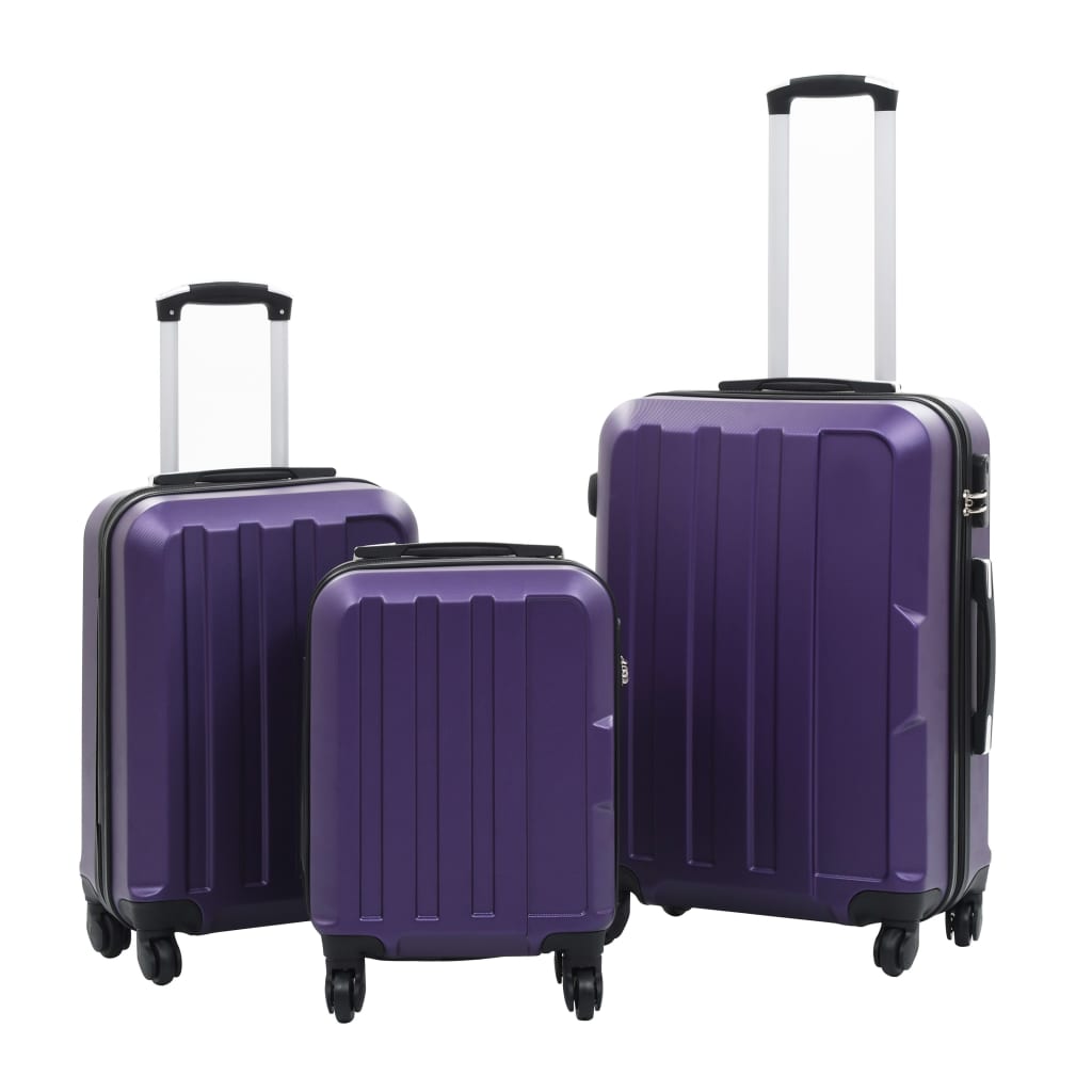 Vidaxl 3 partes de equipaje duro Purple