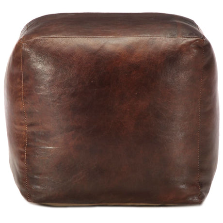 Vidaxl poef 40x40x40 cm echt geitenleer donkerbruin