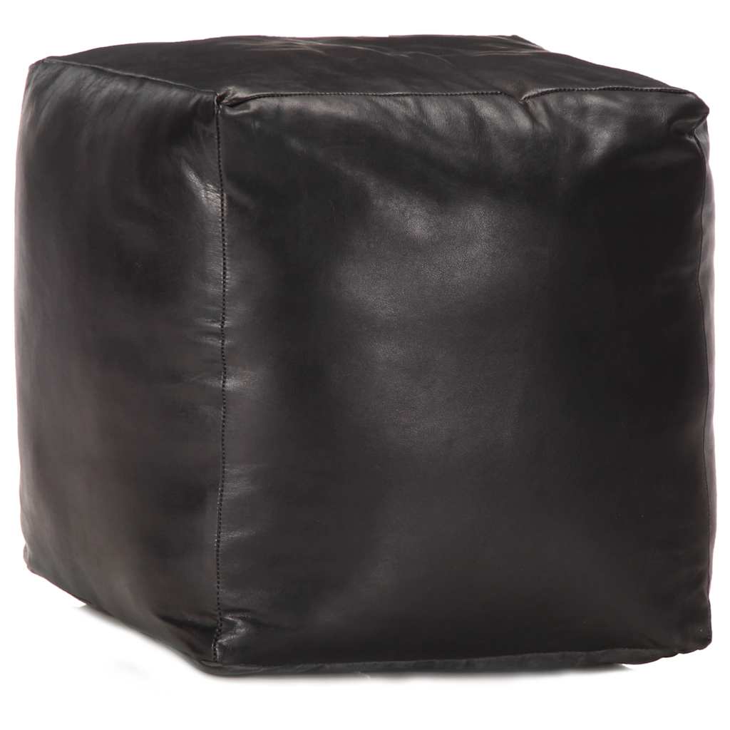 Vidaxl poef 40x40x40 cm echt geitenleer zwart