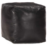 Vidaxl poef 40x40x40 cm echt geitenleer zwart