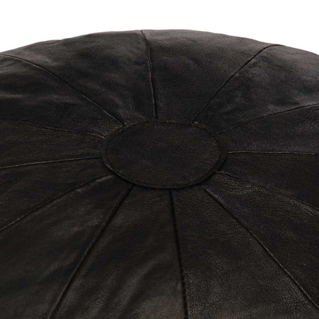 Vidaxl poef 40x35 cm echt geitenleer zwart