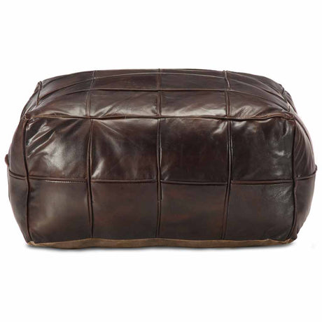 Vidaxl poef 60x60x30 cm echt geitenleer donkerbruin