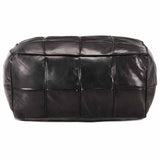 Vidaxl poef 60x60x30 cm echt geitenleer zwart