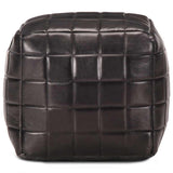 Vidaxl poef 40x40x40 cm echt geitenleer zwart