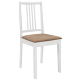 Vidaxl eetkamerstoelen met kussens 2 st massief hout wit