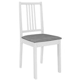 Vidaxl eetkamerstoelen met kussens 2 st massief hout wit
