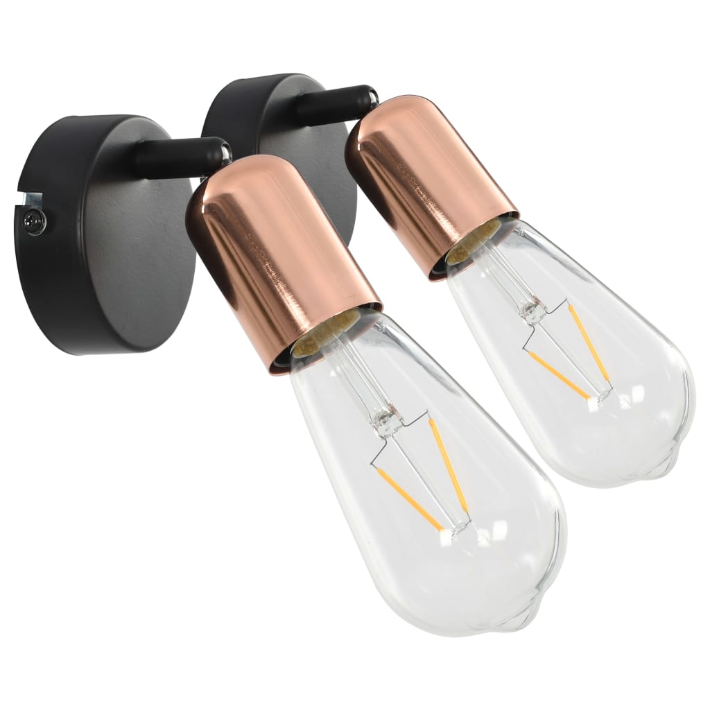 Vidaxl Spotlights 2 St E27 Black e Copper