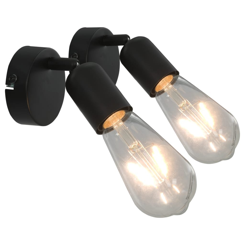 Vidaxl Spotlights 2 St med Filament Pears 2 W e27 Black