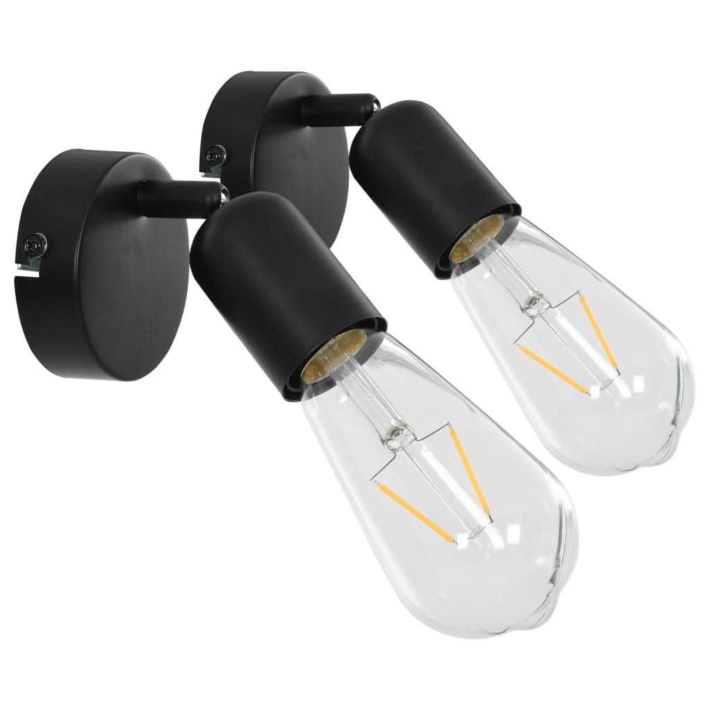 Vidaxl Spotlights 2 St med Filament Pears 2 W e27 Black