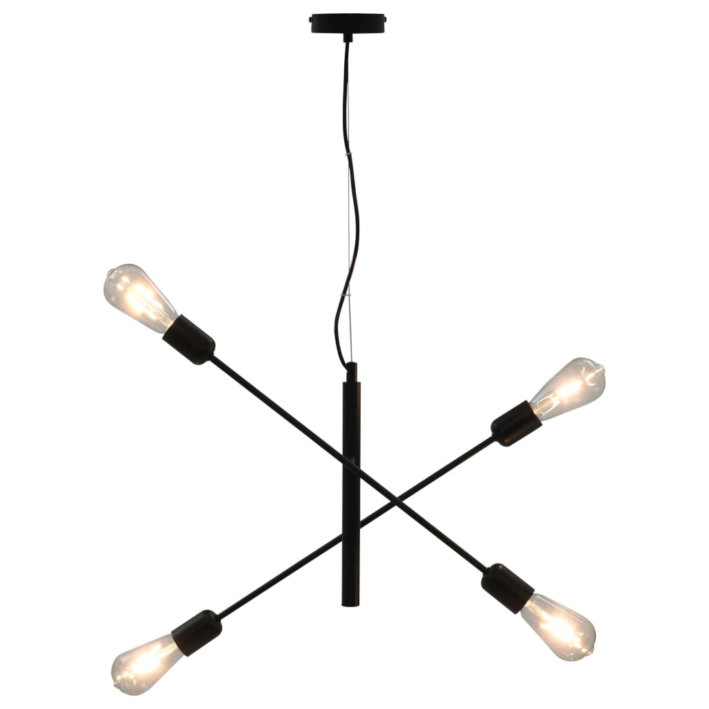 Vidaxl taklampe med filamentpærer 2 w e27 svart