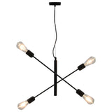 Vidaxl taklampe med filamentpærer 2 w e27 svart