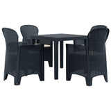 Vidaxl 5-delige tuinset rattan-look kunststof antraciet