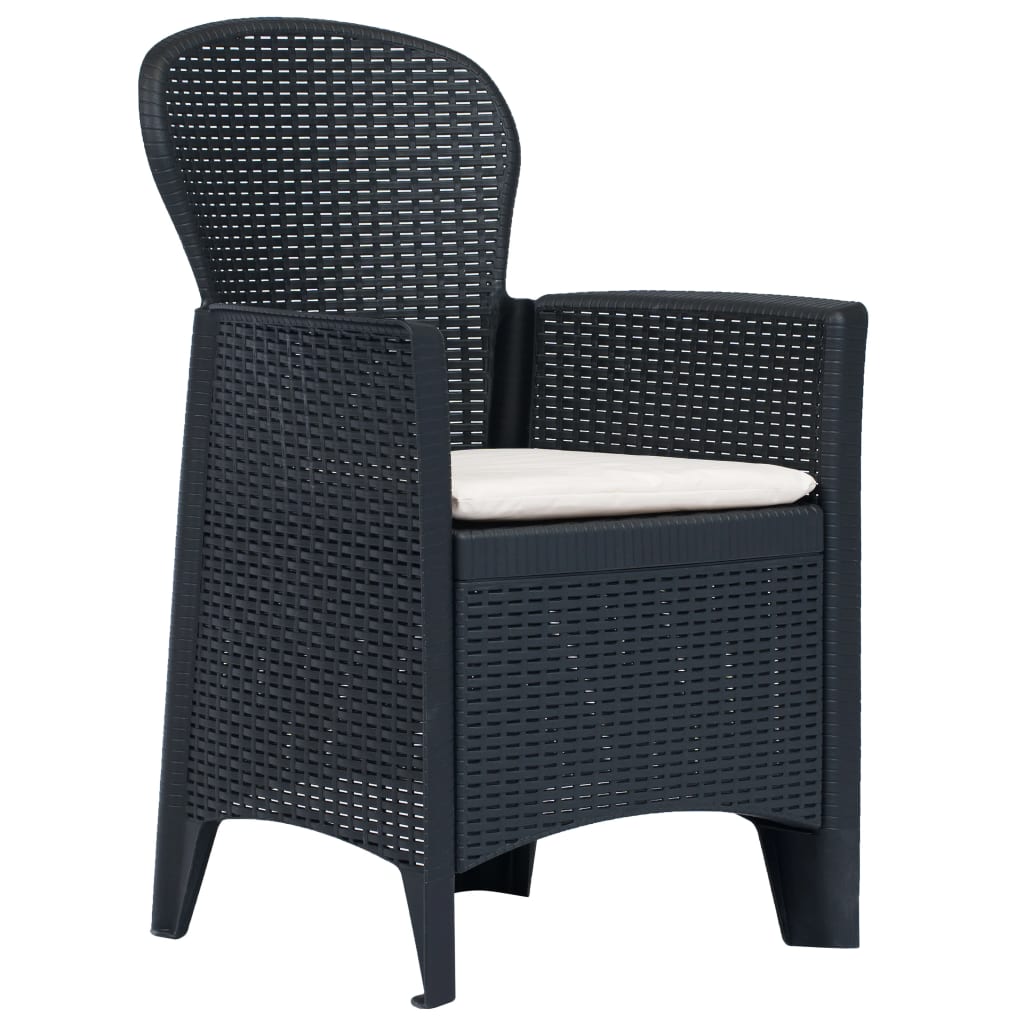 Vidaxl 5-delige tuinset rattan-look kunststof antraciet