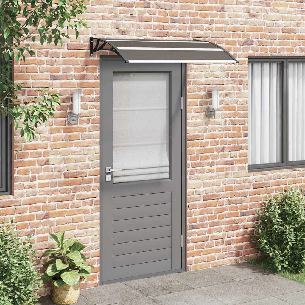 Vidaxl Door auvent 120x75 cm pc noir