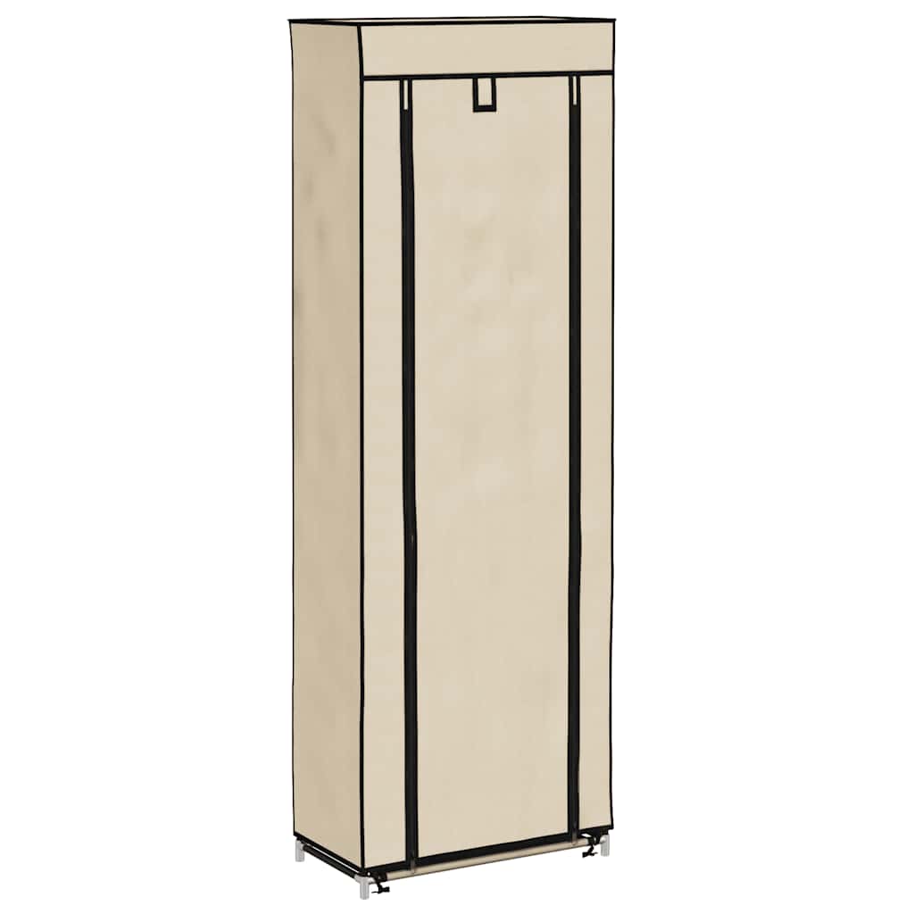 Vidaxl schoenenkast met hoes 57x29x162 cm stof crème